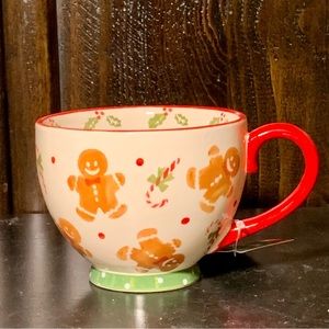 Gingerbread Man 15oz Ceramic Christmas Mug - Sleigh Bell Bistro